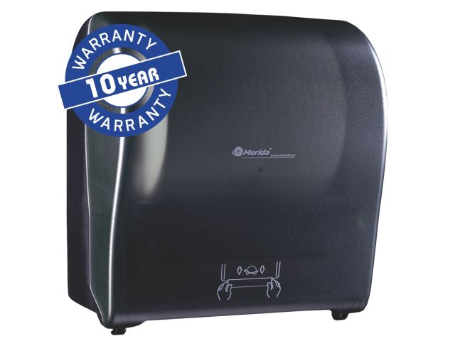 MERIDA SOLID CUT manual, touchless roll towel dispenser, maximum roll diameter: 19,5 cm, made of top quality abs (transparent black)